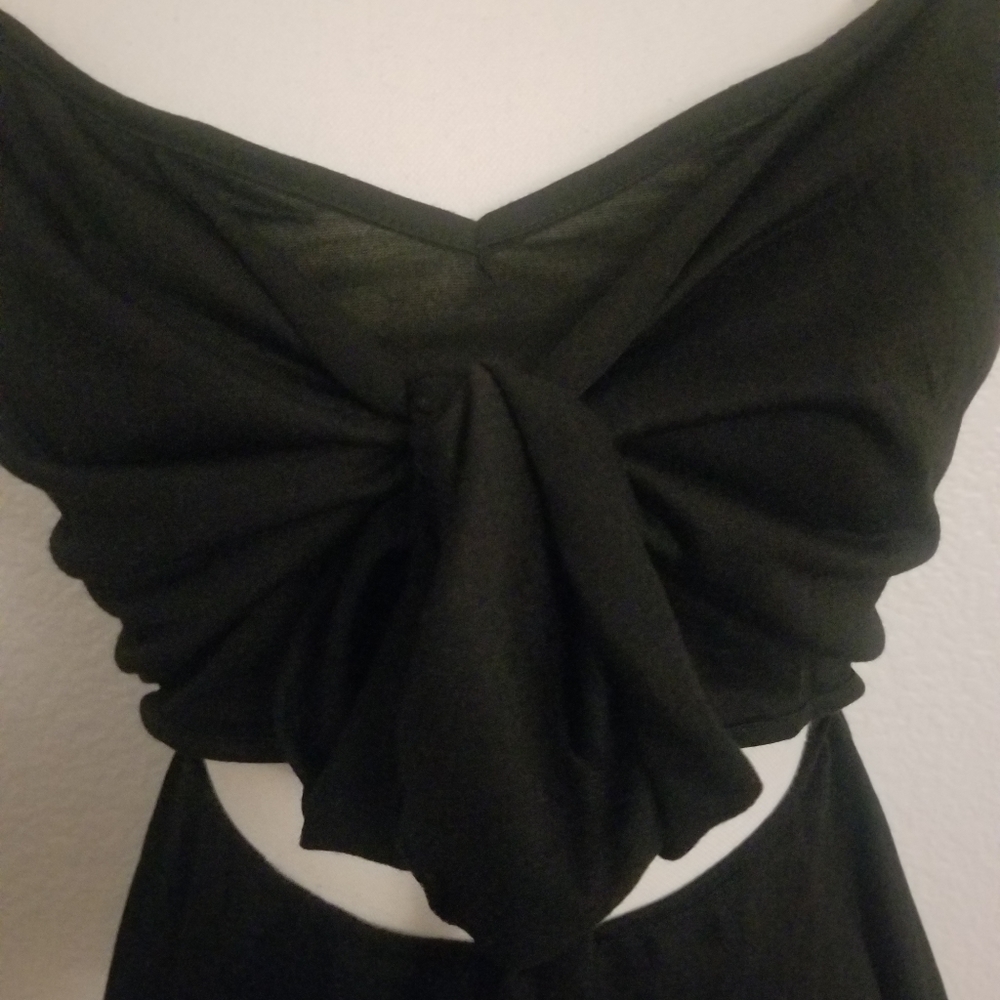Black Tie Front Cami Top - Picture 4 of 7